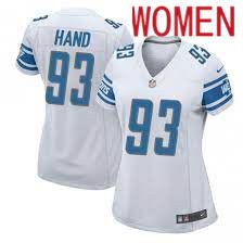 Women Detroit Lions #93 Da Shawn Hand Nike White Game NFL Jersey
